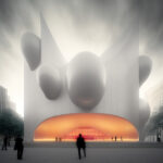 AI Arch Design Whispering Curves; Wonder museum