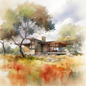 AI Arch Design AI composition in watercolors