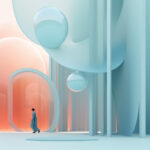 AI Arch Design Blue Blobs