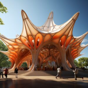 AI Arch Design Pointed tensile pavilion