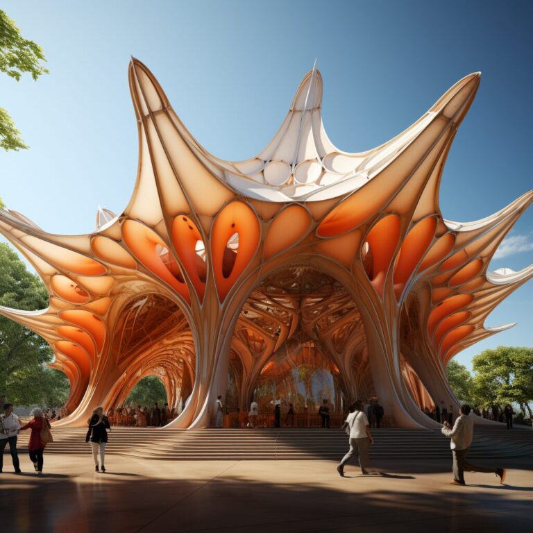 AI Arch Design Pointed tensile pavilion
